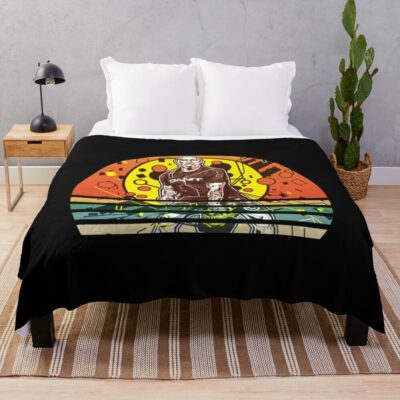 Joe Rogan, Vintage Retro Sunset Joe Rogan Throw Blanket Official Joe Rogan Merch