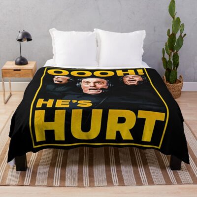 Oooh He'S Hurt! - Joe Rogan Reactions - Ufc - Joe Rogan Experience Throw Blanket Official Joe Rogan Merch