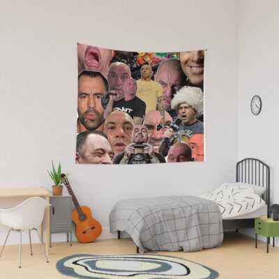 The Many Faces Of Joe Rogan - Mask Tapestry Official Joe Rogan Merch